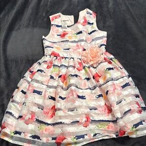 Bonnie Jean-Floral Striped Kids Dress